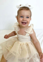 Load image into Gallery viewer, Little girl Mirabelle Tutu Birthday Dress - Ivory - Fox Baby &amp; Co
