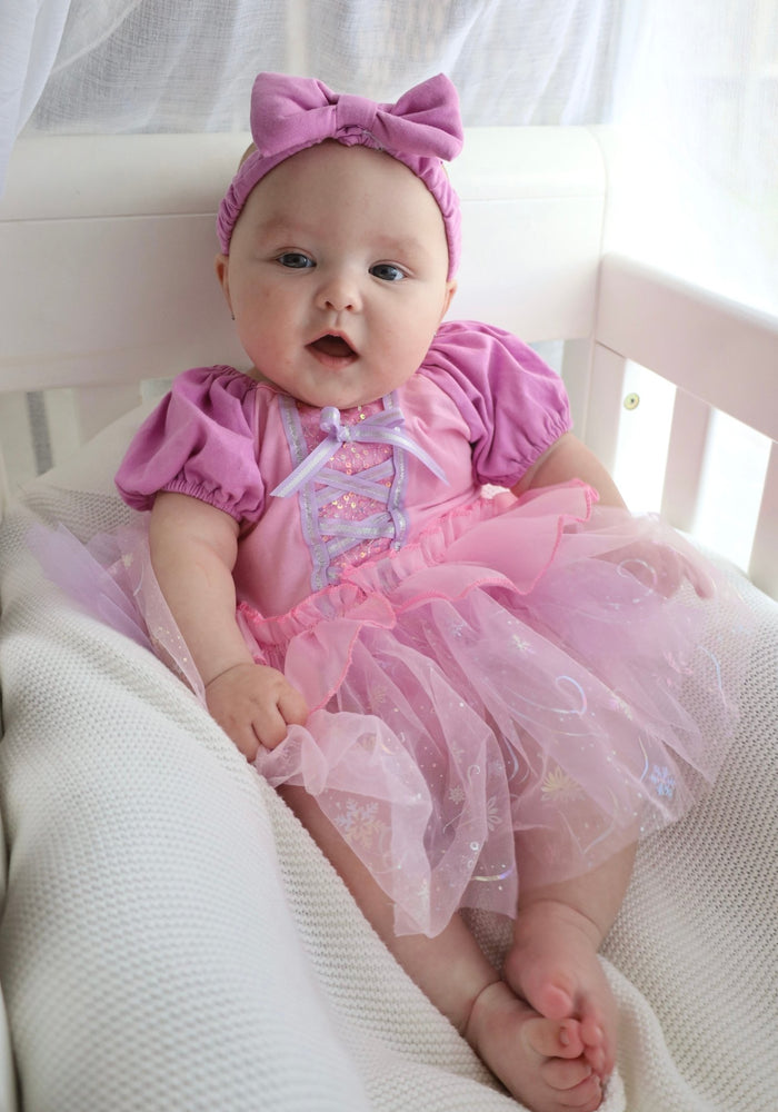 Baby Girls Violet Rapunzel Tutu Tulle Romper with bow - Fox Baby & Co
