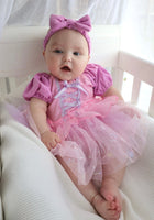 Load image into Gallery viewer, Baby Girls Violet Rapunzel Tutu Tulle Romper with bow - Fox Baby &amp; Co
