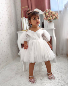 Bella Little Girls Flower Girl Tulle Dress - White (pre order) - Fox Baby & Co