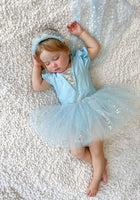 Load image into Gallery viewer, Blue Princess Star Shimmer Birthday Tutu with cape - Fox Baby &amp; Co

