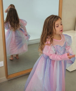 Classic Mermaid Princess Birthday Long Sleeve Party Dress Costume