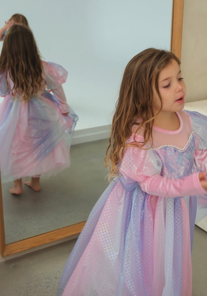 Classic Mermaid Princess Birthday Long Sleeve Party Dress Costume - Fox Baby & Co