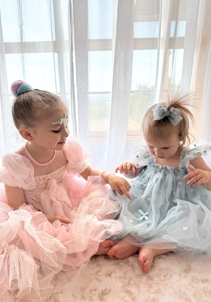Whimsical Butterfly Fairy Tulle Birthday Dress - Blue - Fox Baby & Co