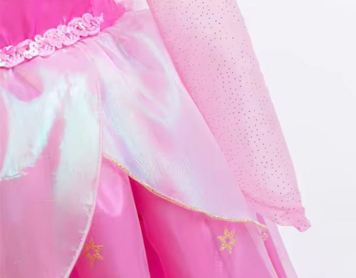 Magical Aurora Pink Princess Long Sleeve Party Dress Costume - Fox Baby & Co