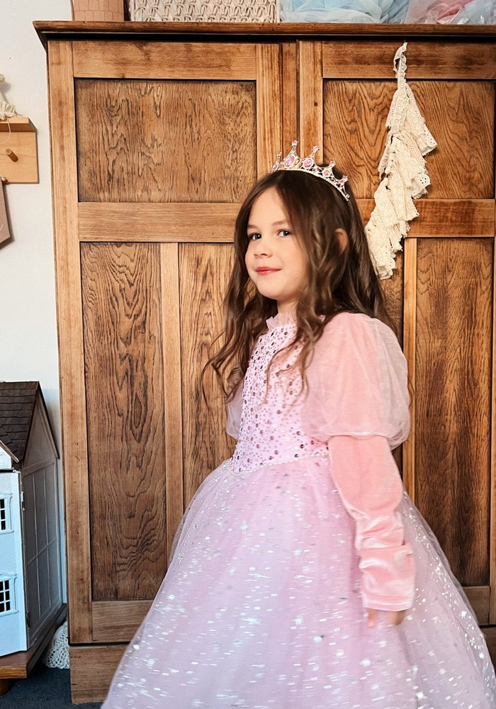 Aurora luxe Sparkle Princess Long Sleeve Party Dress - Pink - Fox Baby & Co