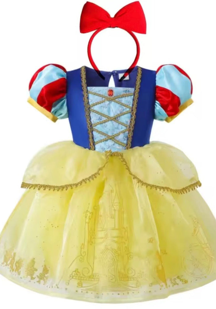 Royal Snow White Princess Birthday Party Dress Costume & Headband - Fox Baby & Co