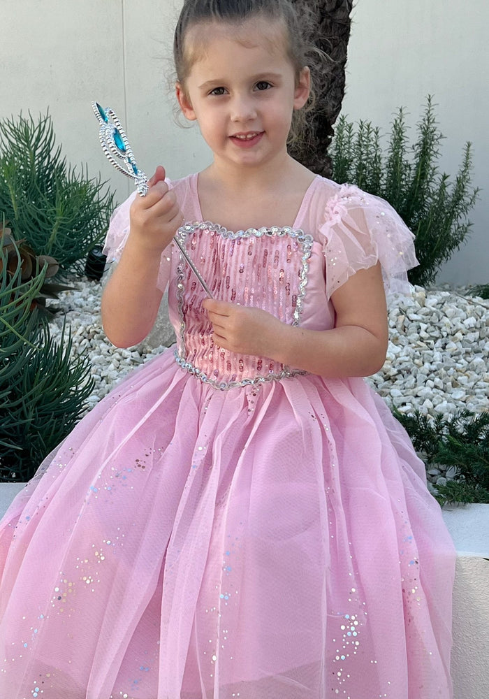 Pink Snowflake Princess Birthday Party Dress Costume with cape - Fox Baby & Co