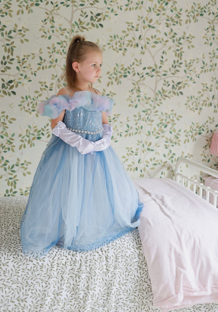 Blue Whimsical Princess Luxe Party Dress & Accessories (pre order) - Fox Baby & Co