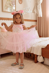Shimmer Aurora Pink Princess Party Dress