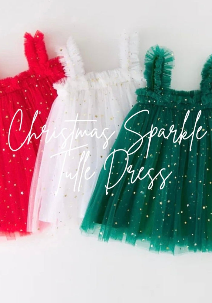 Little Girls Christmas Sparkle Tulle Dress (pre order) - Fox Baby & Co