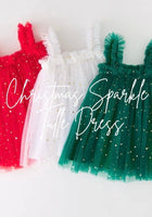 Load image into Gallery viewer, Little Girls Christmas Sparkle Tulle Dress (pre order) - Fox Baby &amp; Co
