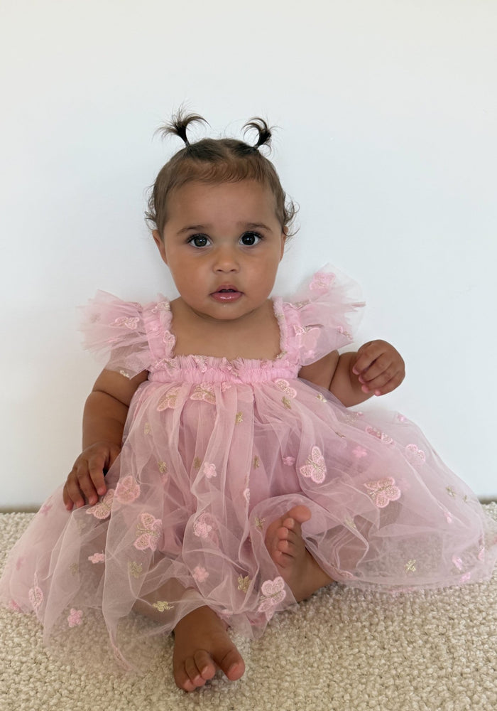 Whimsical Butterfly Fairy Tulle Birthday Dress - Pink - Fox Baby & Co