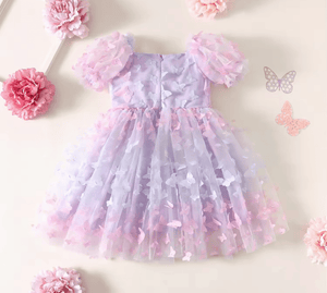 Kids girls Tea Party Butterfly Tulle Dress - Purple - Fox Baby & Co