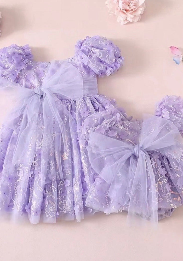 Tea Party Tulle Sparkle Romper – Lilac - Fox Baby & Co