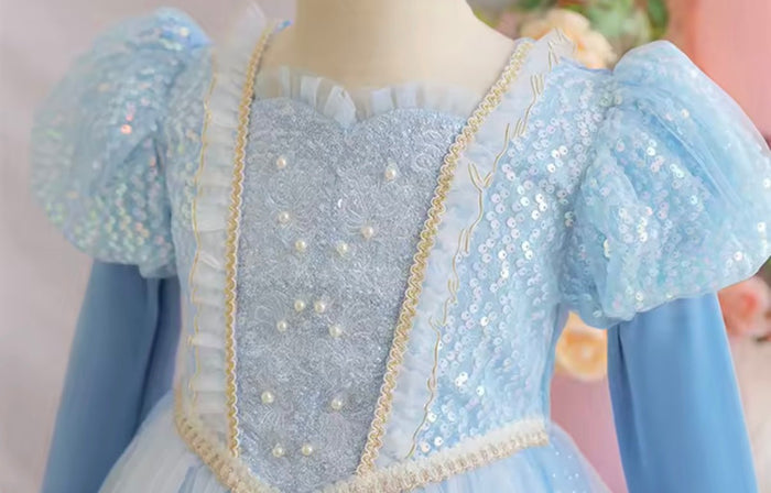 Snow Princess Birthday Long Sleeve Party Dress Costume & Cape - Fox Baby & Co