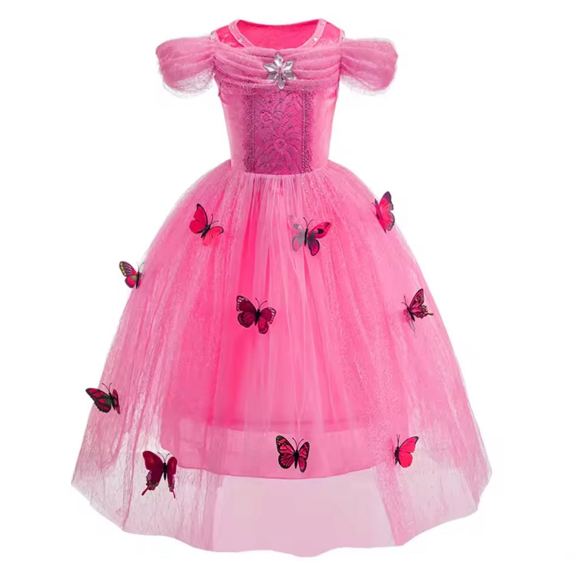 Pink Aurora Butterfly Princess Party Dress Costume & Jewellery Set - Fox Baby & Co