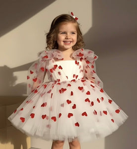 Valentine Heart Luxe Little Girls Tulle Dress - Fox Baby & Co