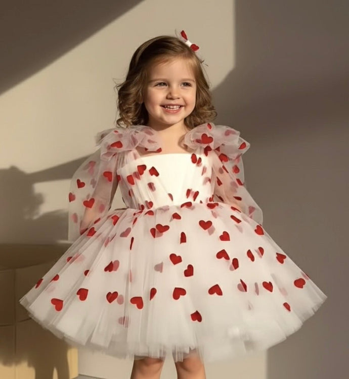 Valentine Heart Luxe Little Girls Tulle Dress - Fox Baby & Co
