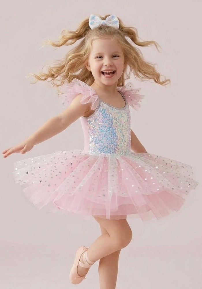 Ballerina Glitter Sparkle Luxe Tulle Tutu Leotard - Pink - Fox Baby & Co