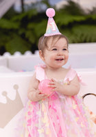 Load image into Gallery viewer, Pastel Rainbow 1st Birthday Party Crown Hat
