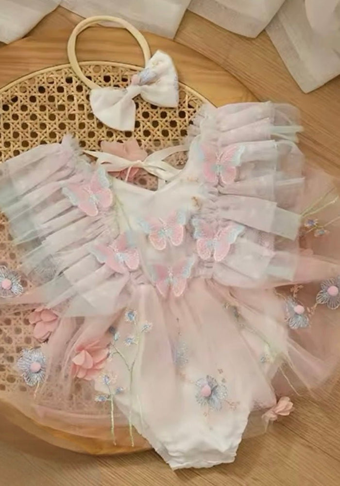 Whimsical Dreamy Butterfly Romper & Bow Headband (pre order) - Fox Baby & Co