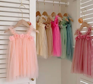 Florence Floral Birthday Tulle Dress (pre order) - Fox Baby & Co