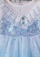 Load image into Gallery viewer, Elsa Lace Princess Party Dress Costume &amp; Cape - Blue - Fox Baby &amp; Co

