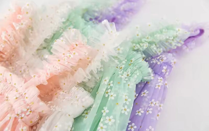 1st Birthday Kids little girls Arabella Daisy Tulle Dress - Mint (pre order) - Fox Baby & Co