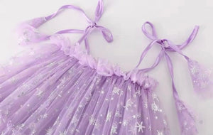 Sparkle Snow Princess Kids little Girls Tulle Dress - Purple - Fox Baby & Co