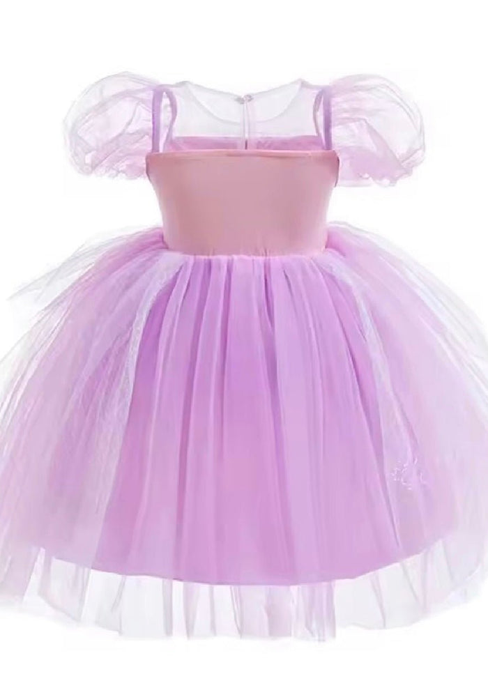 Whimsical Rapunzel Princess Puff Sleeve Party Dress Costume - Fox Baby & Co
