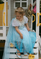 Load image into Gallery viewer, Elsa Lace Princess Party Dress Costume Cosplay &amp; Cape - Blue - Fox Baby &amp; Co

