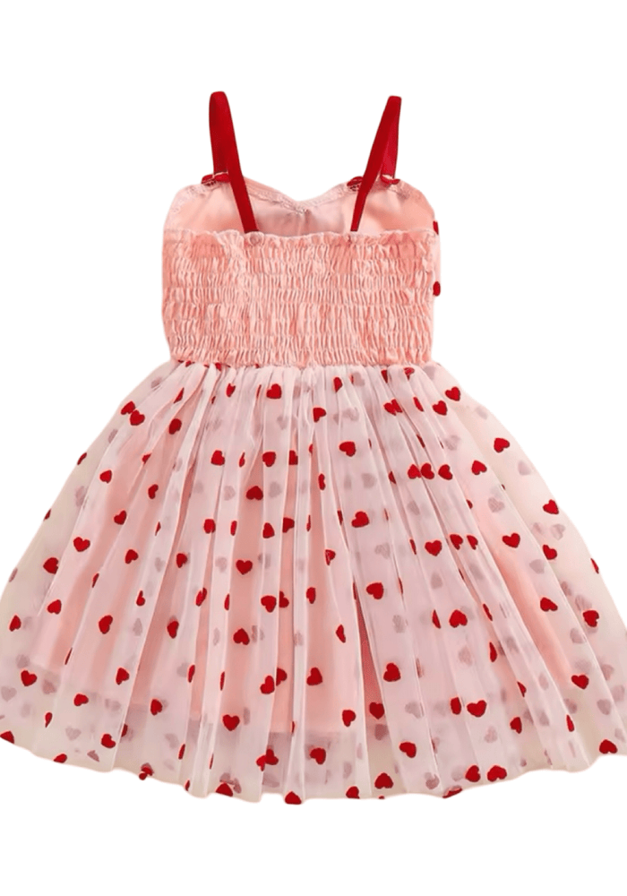 Baby Girl Valentine Tiny Heart Tulle Dress - Pink (pre order) - Fox Baby & Co