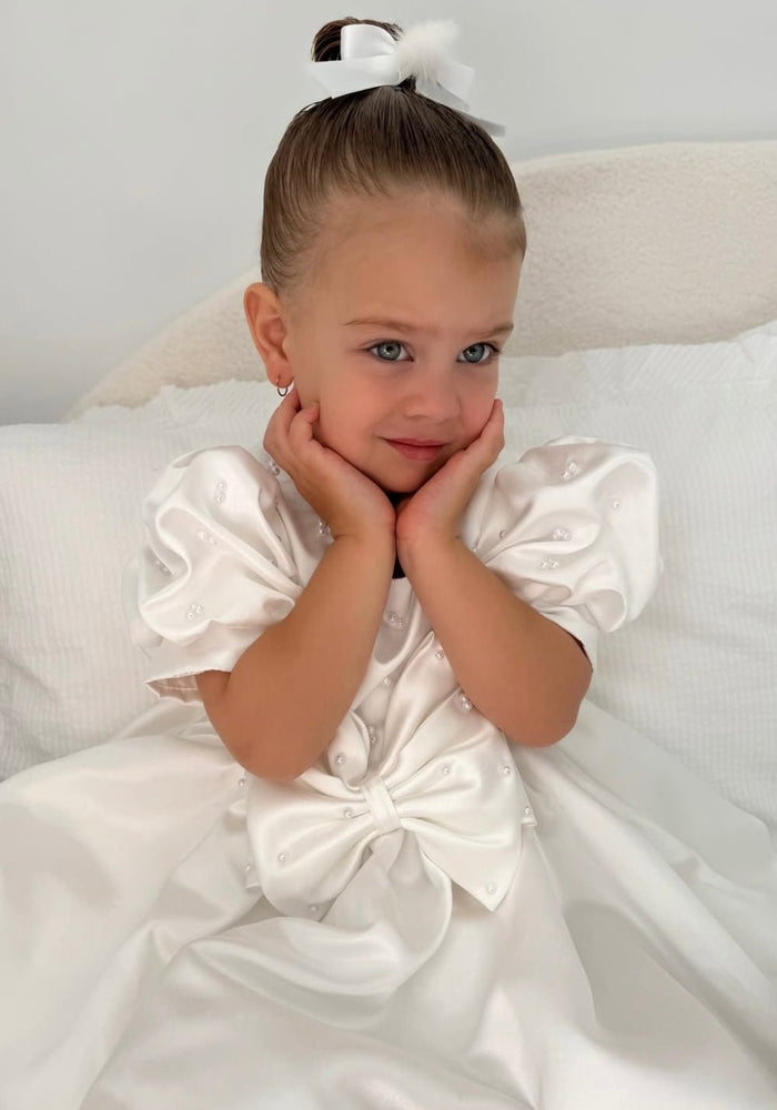 Kids little Pearl Girl Flowergirl Luxe Party Dress (pre order) - Fox Baby & Co