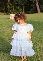 Load image into Gallery viewer, Kid little girl Fairytale Birthday Tulle Dress - Blue - Fox Baby &amp; Co
