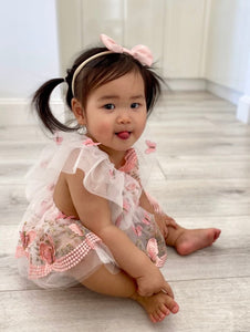 Whimsical Pink Butterfly Romper & Bow Headband - Fox Baby & Co