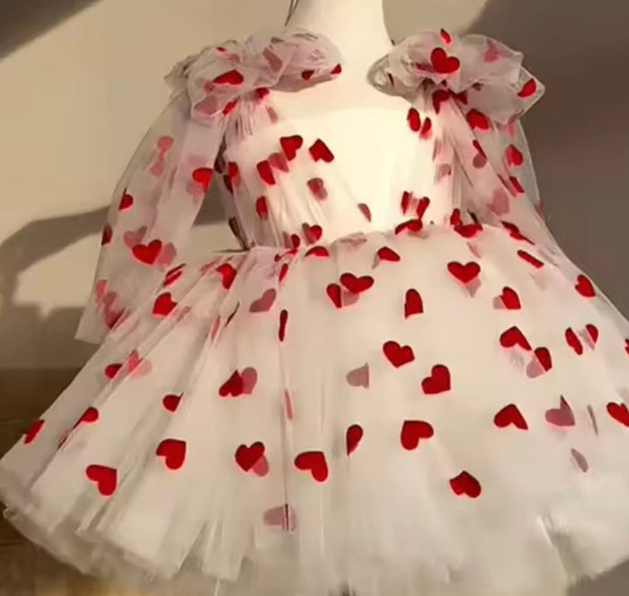 Valentine Heart Luxe Little Girls Tulle Dress - Fox Baby & Co