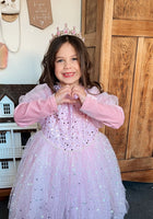 Load image into Gallery viewer, Aurora luxe Sparkle Princess Long Sleeve Party Dress - Pink - Fox Baby &amp; Co
