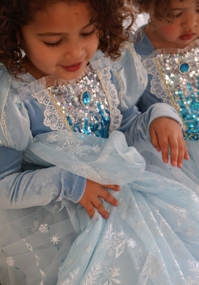 Snow Sparkle Elsa Princess Long Sleeve Dress Costume & Cape - Fox Baby & Co