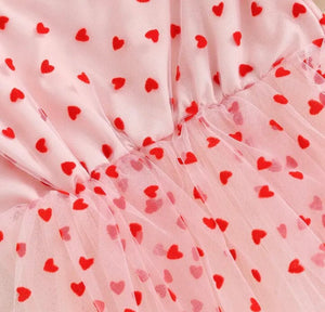 Baby Girls XOXO Tutu Tulle Romper - hearts