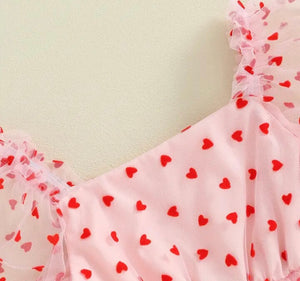 Baby Girls XOXO Tutu Tulle Romper - hearts