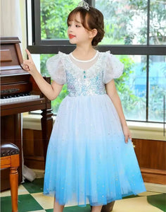 Elsa Lace Princess Party Dress Costume & Cape - Blue - Fox Baby & Co