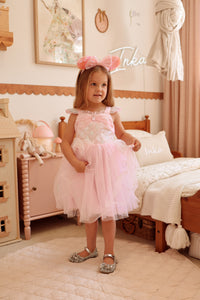 Shimmer Aurora Pink Princess Party Dress