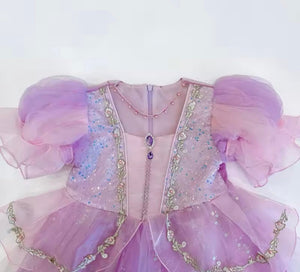 Violet Rapunzel Princess Puff Sleeve Party Dress Costume - Fox Baby & Co