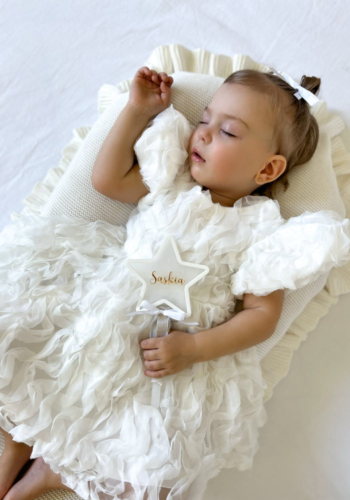 Kids little girls White Ruffle Flowergirl Luxe Party Dress (pre order) - Fox Baby & Co