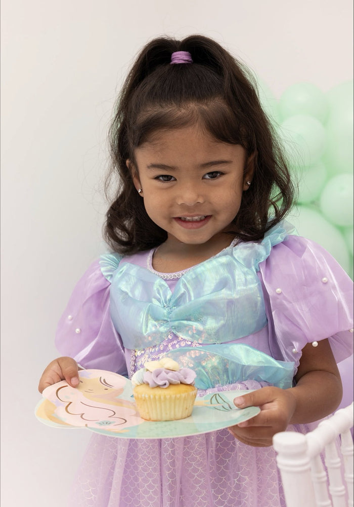 Mermaid Princess Purple Pearl Birthday Party Dress Costume - Fox Baby & Co