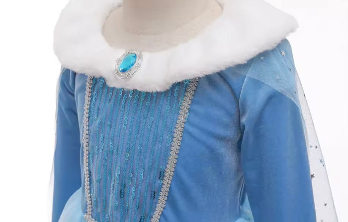 Winter Elsa Princess Long Sleeve Birthday Party Dress Costume - Fox Baby & Co