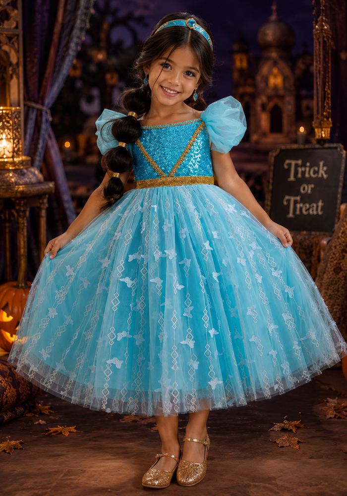 Princess Jasmine Genie Party Dress Costume