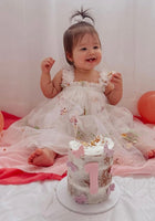 Load image into Gallery viewer, Arabella Garden Floral Tulle Birthday Dress - White (pre order) - Fox Baby &amp; Co

