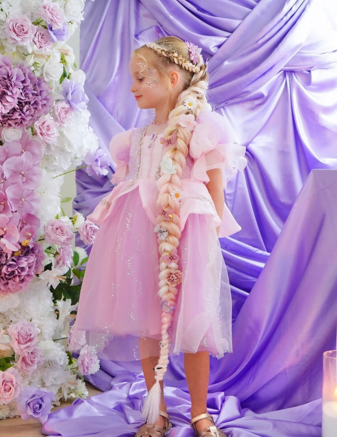 Violet Rapunzel Princess Puff Sleeve Party Dress Costume - Fox Baby & Co